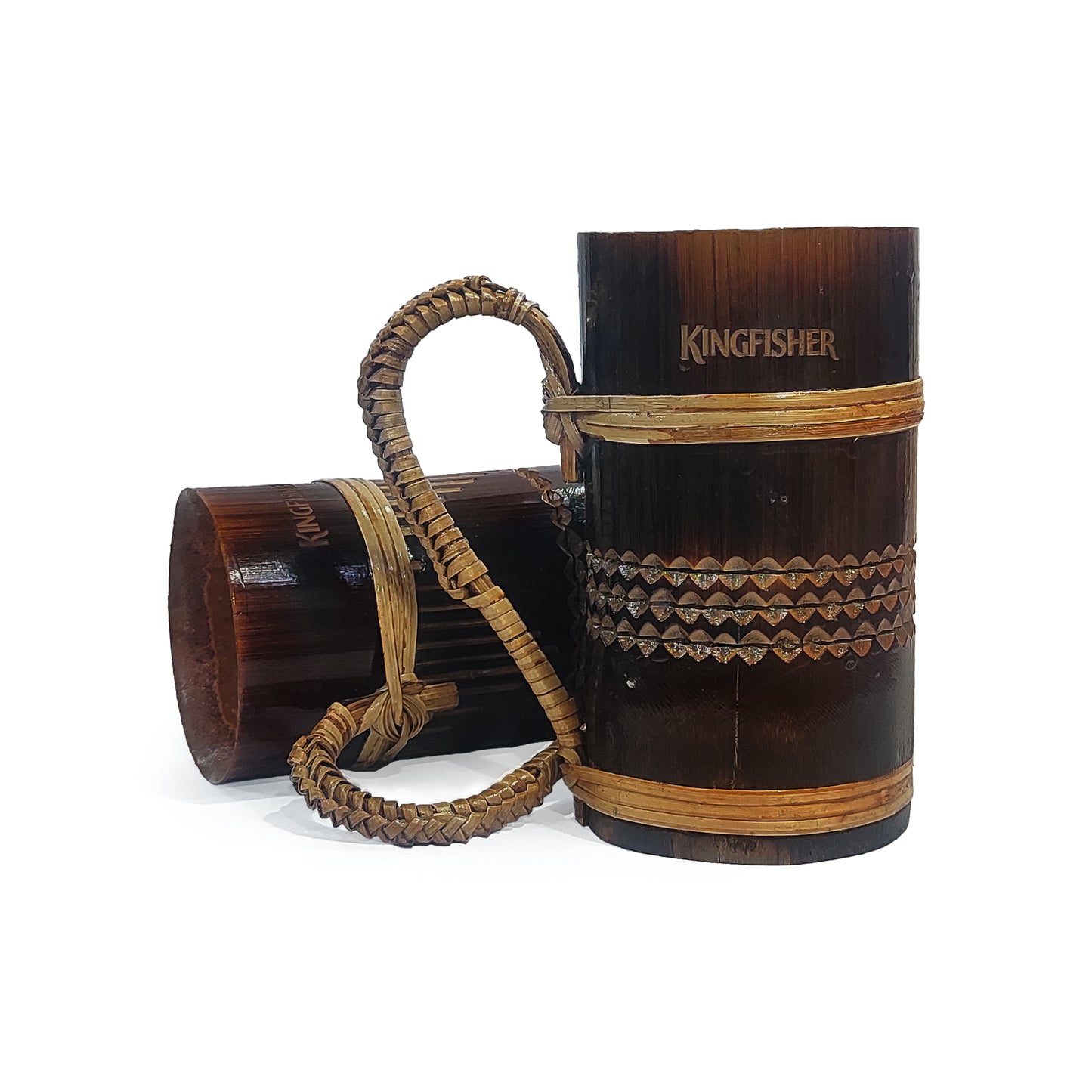 KF ENGRAVED BAMBOO MUG, 550ML,SET OF 2