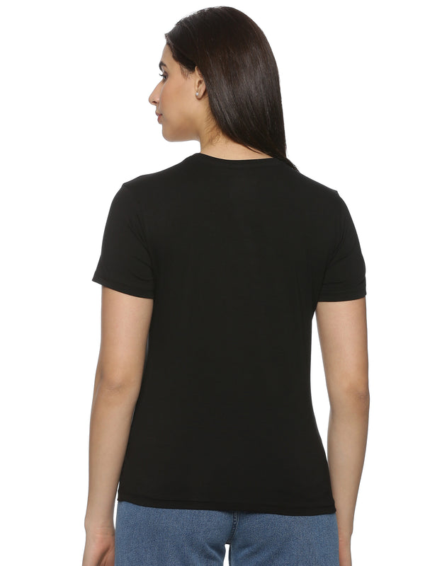 KF Let's Groovy Women's Black Short Sleeve T Shirt