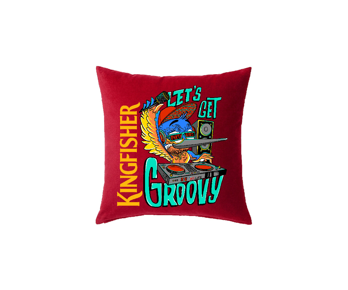 KF Let's Get Groovy Velvet Cushion Cover With Soft Cushion - Perfect for Home Decor Square (Pack of 2 Cushion Covers + 2 Inserts) 12X12 Inches