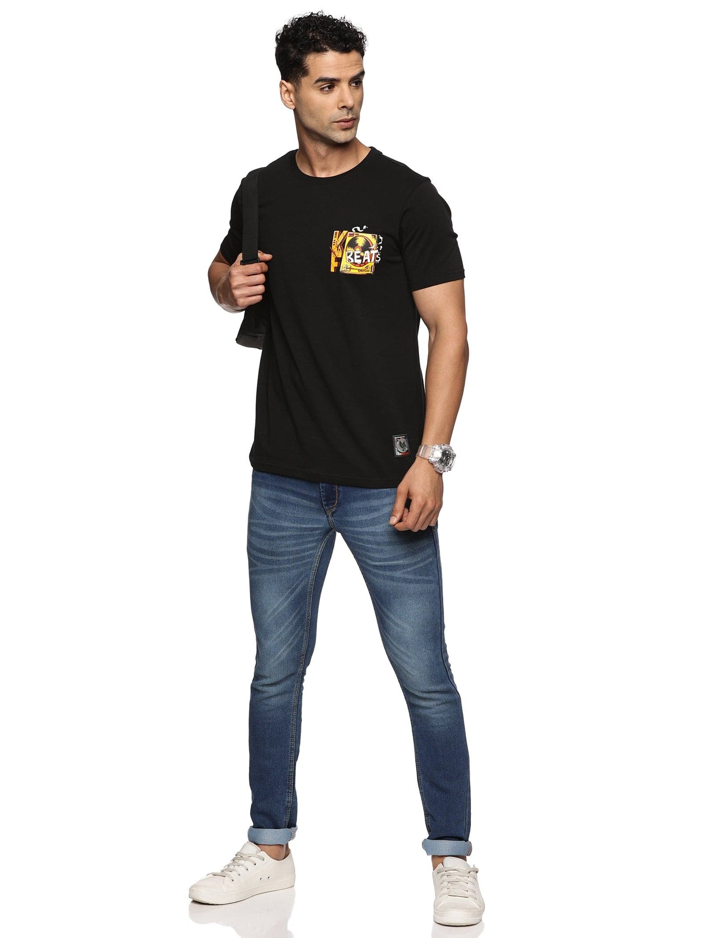 KF DJ BEATS MEN'S BLACK SHORT SLEEVE T SHIRT
