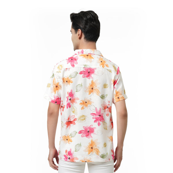 KF S/Slv Floral Printed Poly Shirt