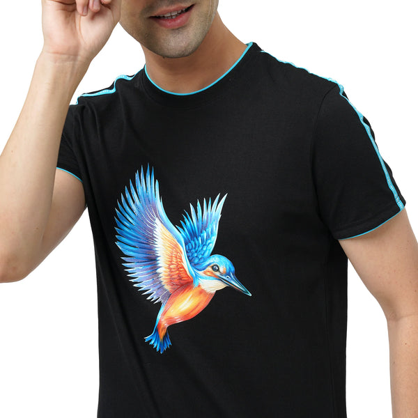 KF RN Bird Black S/Slv T Shirt