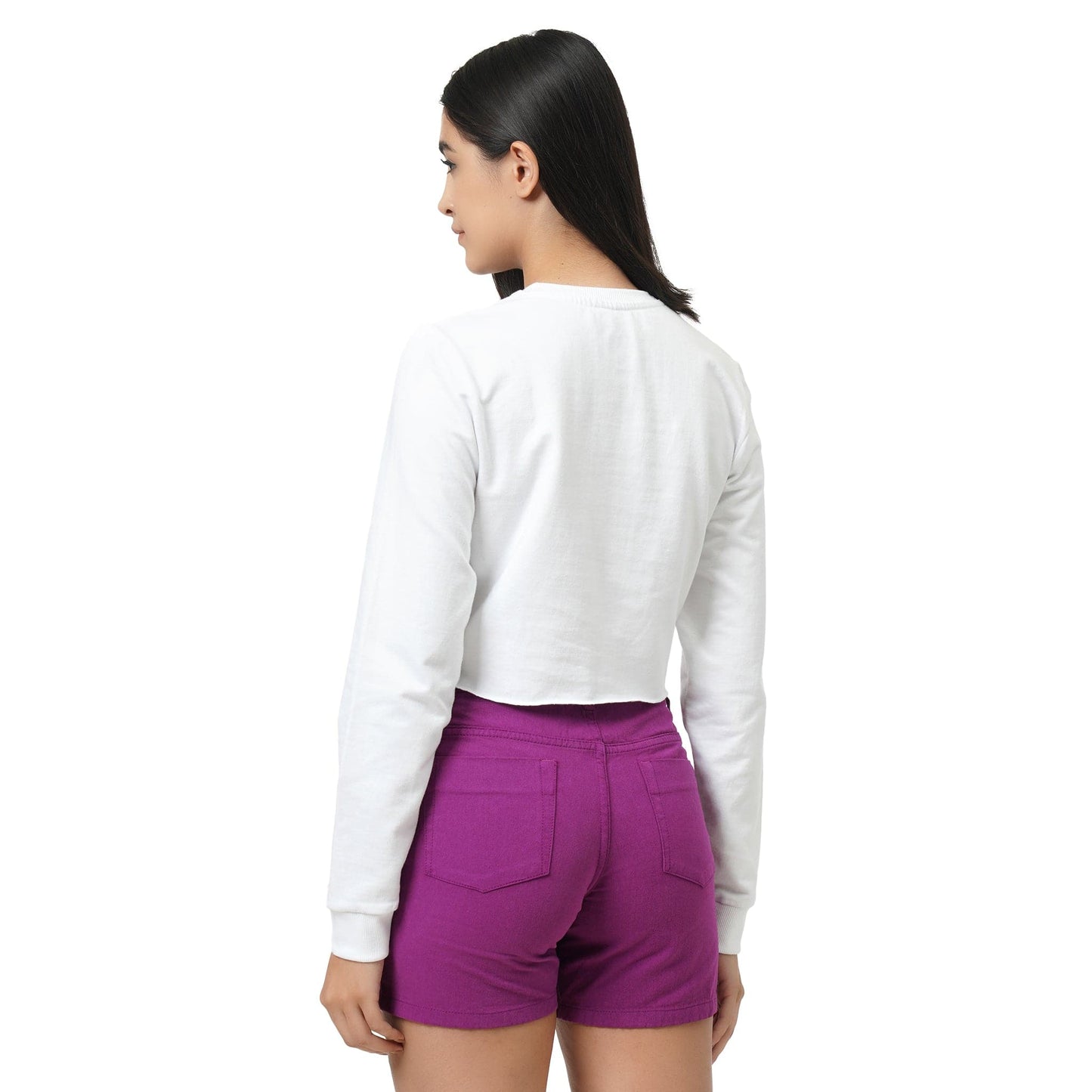 KF FULL SLEEVE TURN UP THE BEAT CROPPED T SHIRT