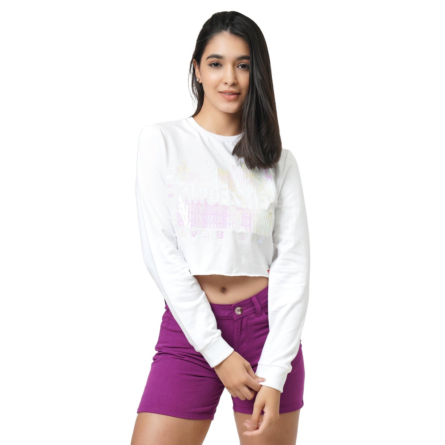 KF FULL SLEEVE TURN UP THE BEAT CROPPED T SHIRT