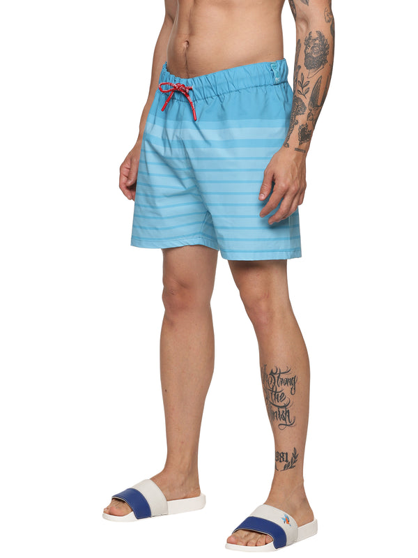 KF Striper Blue Board/Swim Shorts-5"