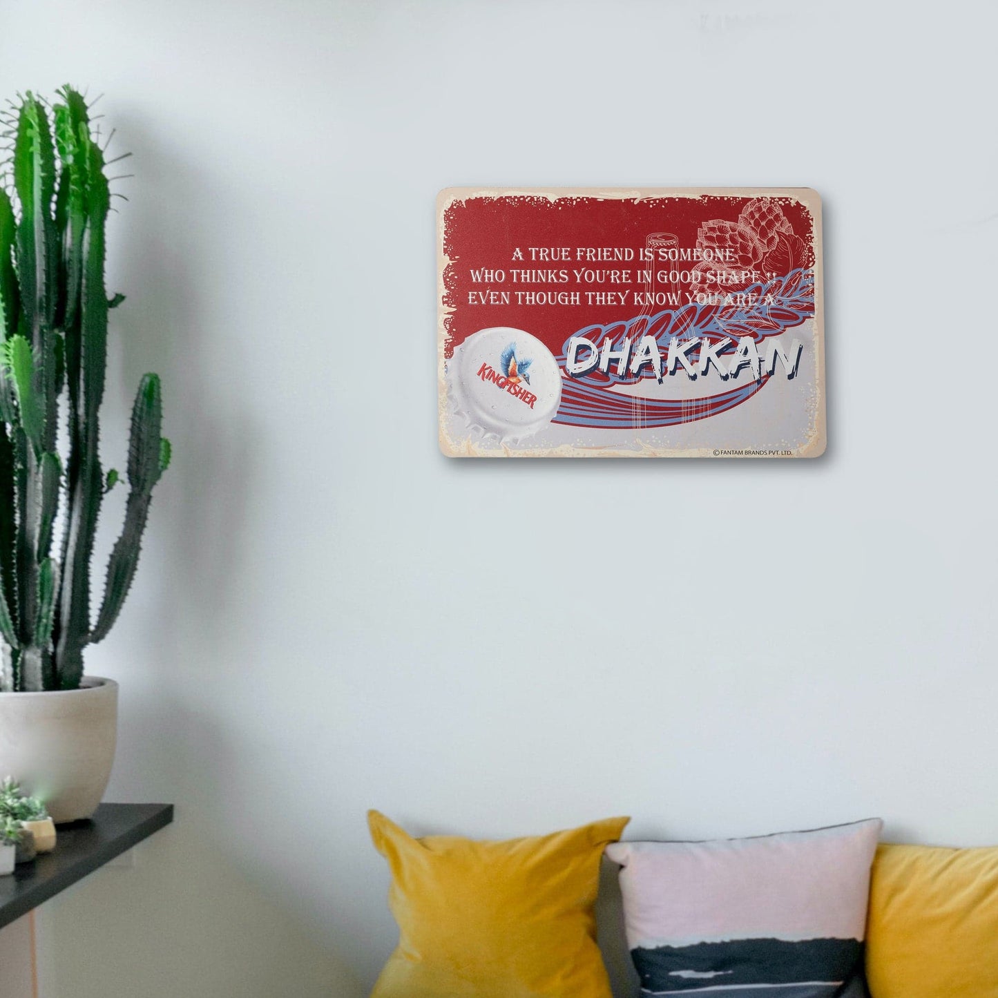 KF Dhakkan Wall Decor | Wooden Board | Print Poster | Wall Decoration | Item Stylish For Home, Kitchen, Bar, Cafe, Restaurant, Man Cave and Patio | 30 x 21 x 1 cm.