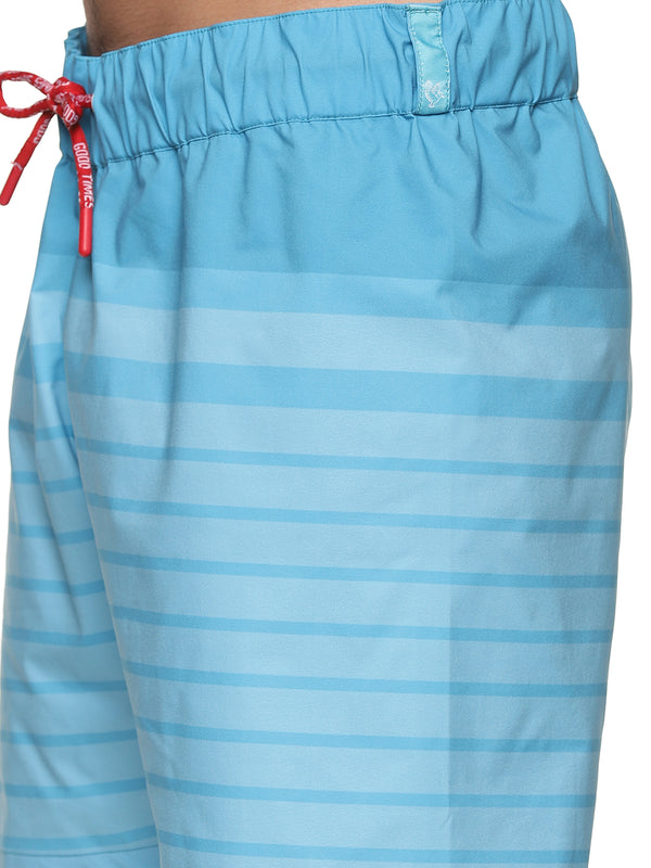 KF Striper Blue Board/Swim Shorts-5"