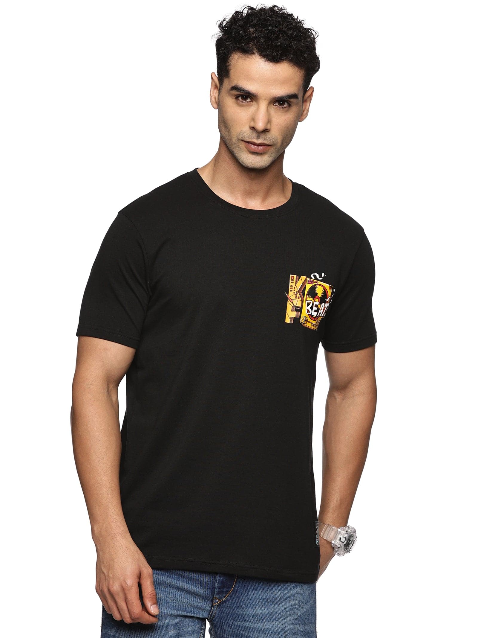 KF DJ BEATS MEN'S BLACK SHORT SLEEVE T SHIRT