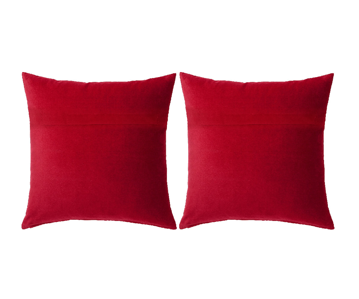 KF Velvet Cushion Cover With Soft Cushion - Perfect for Home Decor Square (Pack of 2 Cushion Covers + 2 Inserts) 12X12 Inches