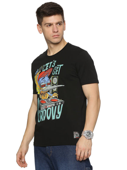 KF Let's Get Groovy Men's Black Short Sleeve T Shirt