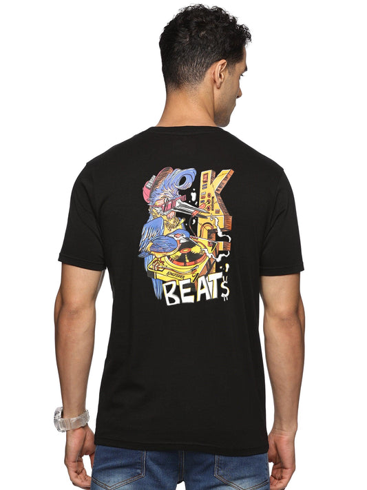 KF DJ BEATS MEN'S BLACK SHORT SLEEVE T SHIRT