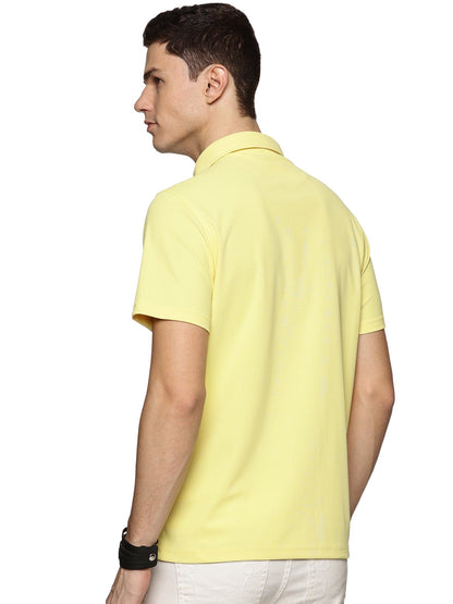 Short Sleeve Knitted Sunshine Yellow Island Solid Shirt