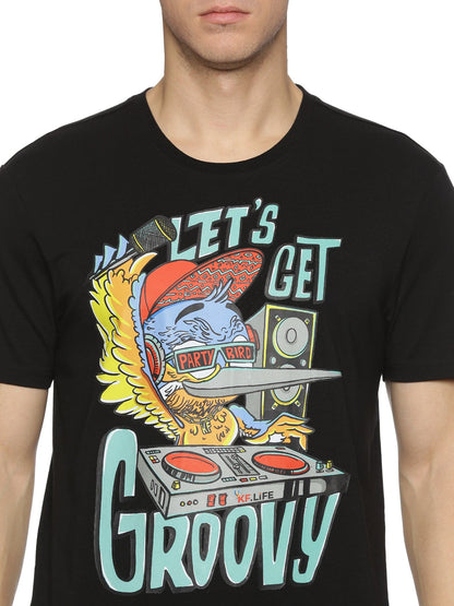 KF Let's Get Groovy Men's Black Short Sleeve T Shirt