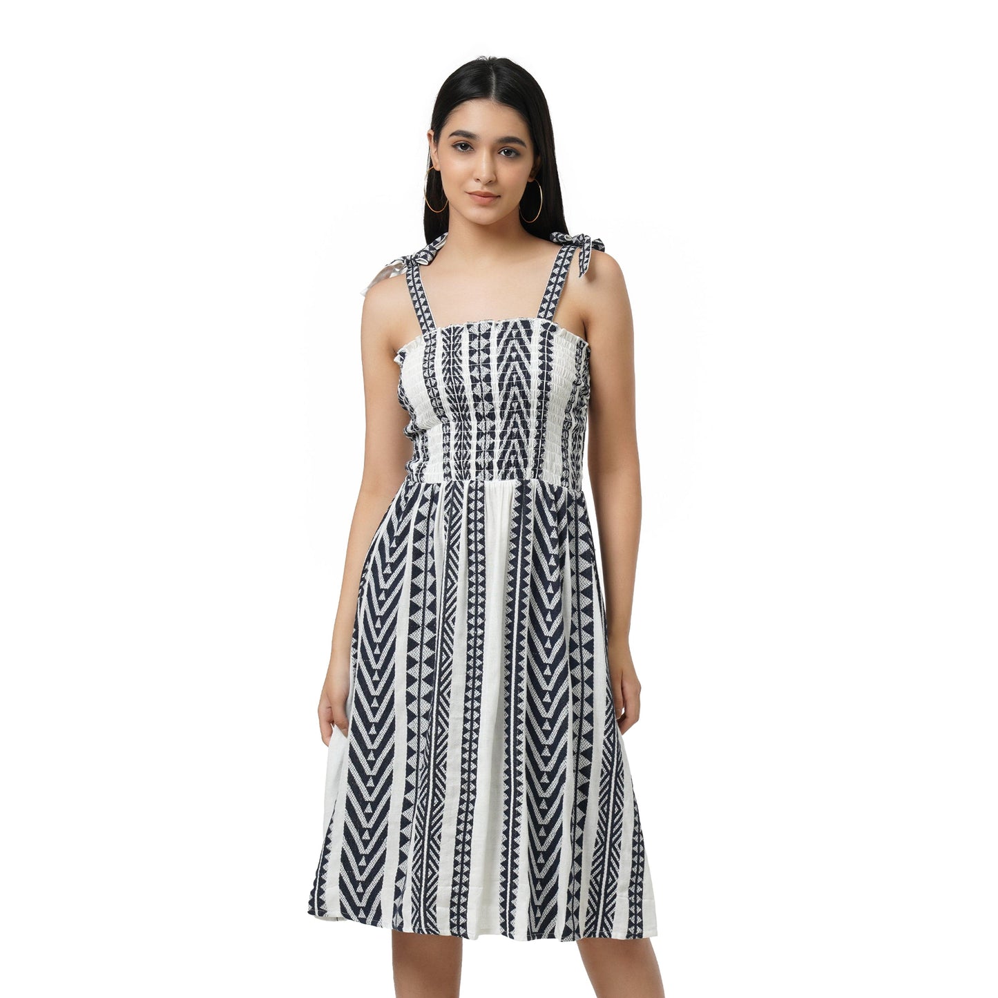 KF Black & White Jacquard dress