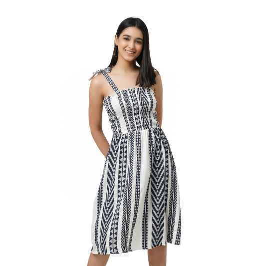 KF Black & White Jacquard dress