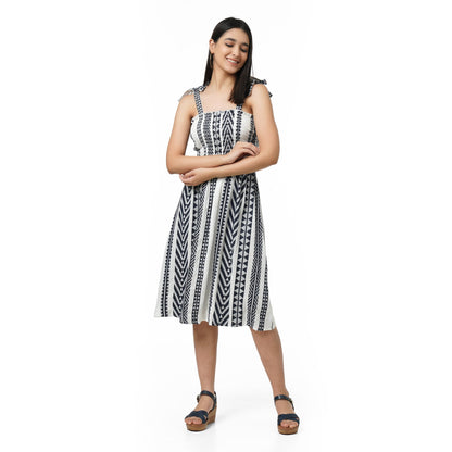 KF Black & White Jacquard dress