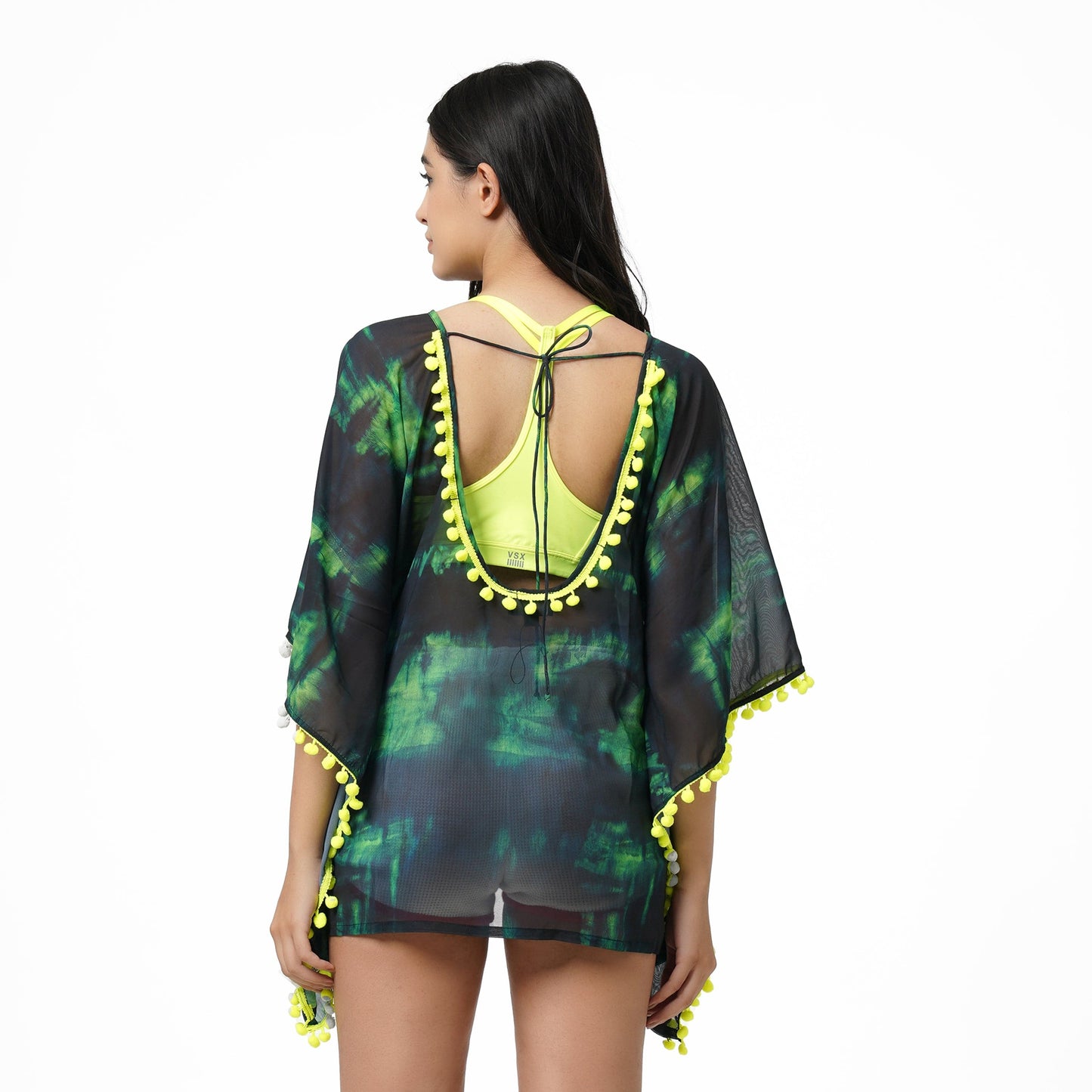 KF Neon Pom Pom Lace Cover Up