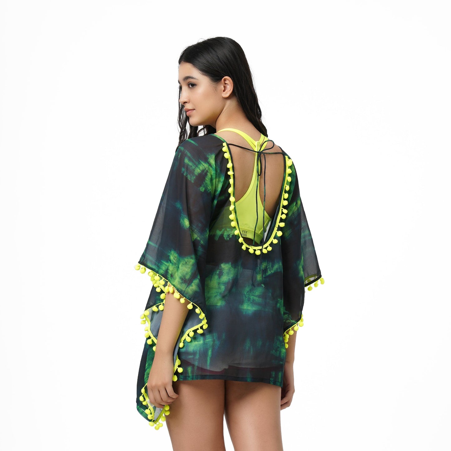 KF Neon Pom Pom Lace Cover Up