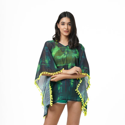 KF Neon Pom Pom Lace Cover Up