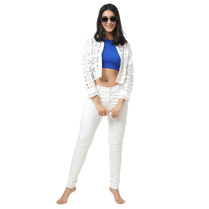 KF F/Slv Schifili Button Down Crop Shirt