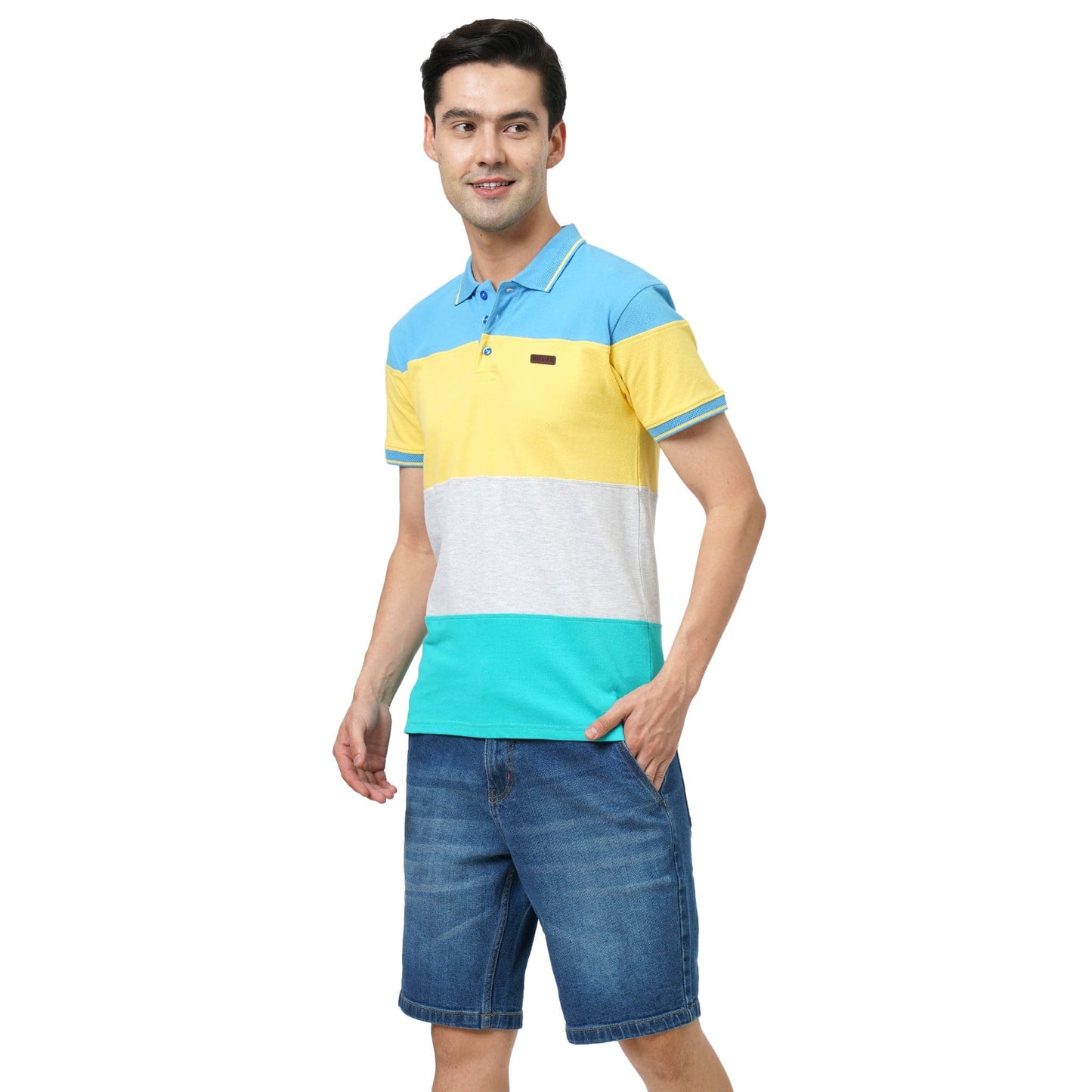 KF COLOUR BLOCK S/SLV POLO T SHIRT - 3