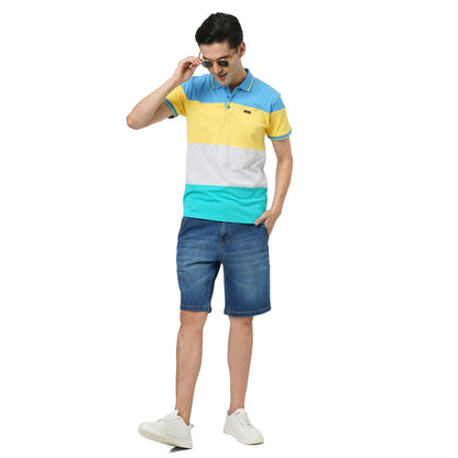 KF COLOUR BLOCK S/SLV POLO T SHIRT - 3