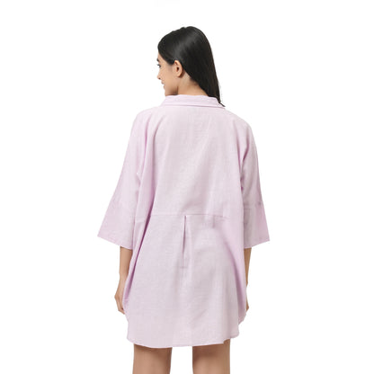 KF Oversized Lavender Linen Shirt