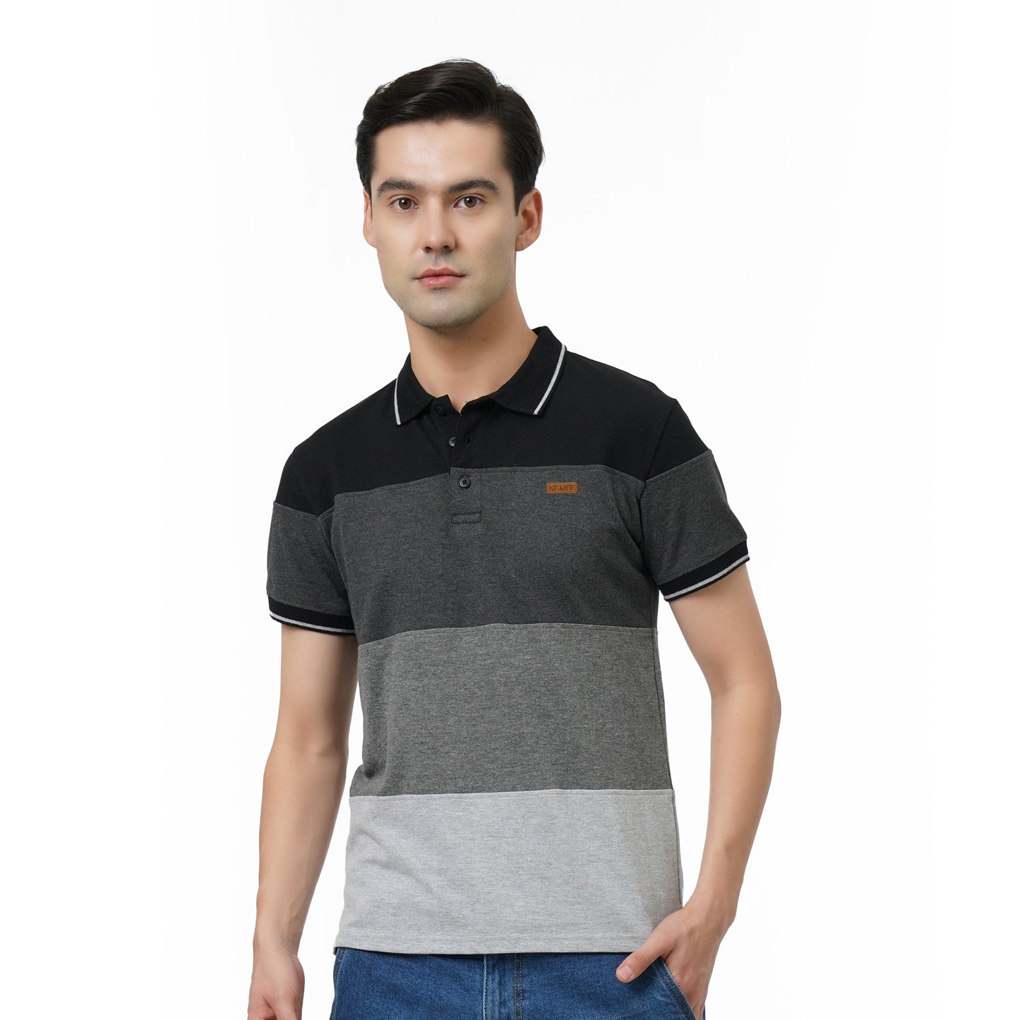 KF MONOCHROME BLOCK S/SLV POLO T SHIRT