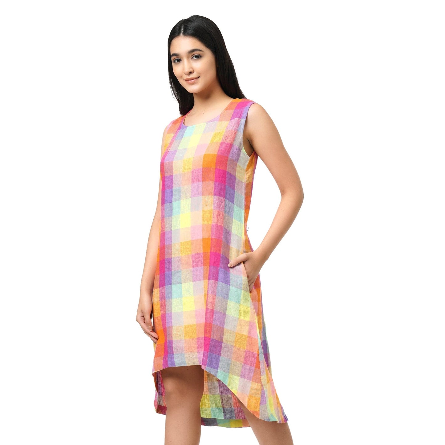 KF Sleeveless 100% Linen Dress