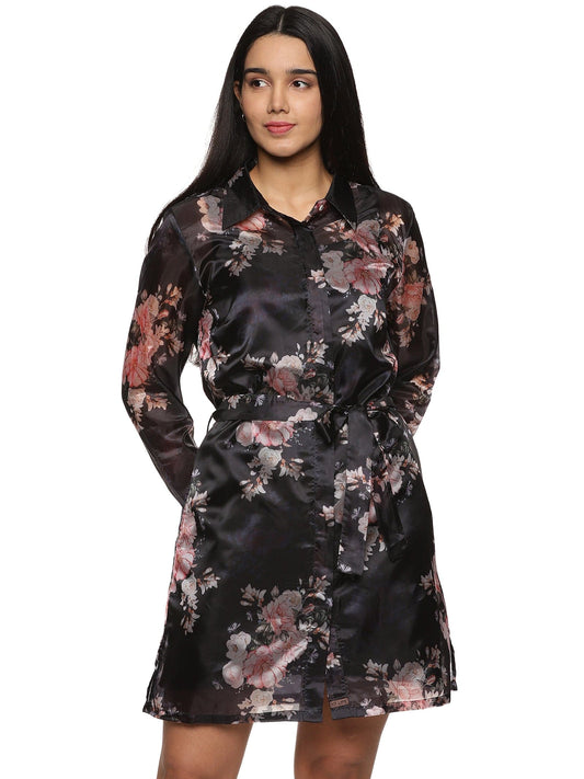 KF Pink Floral Print Long Shirt