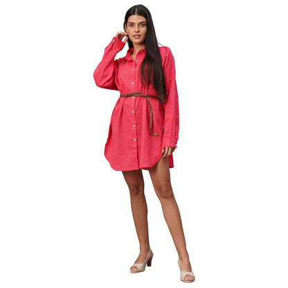 KF F/Slv Pink Multiway Anti Fit Shirt Dress